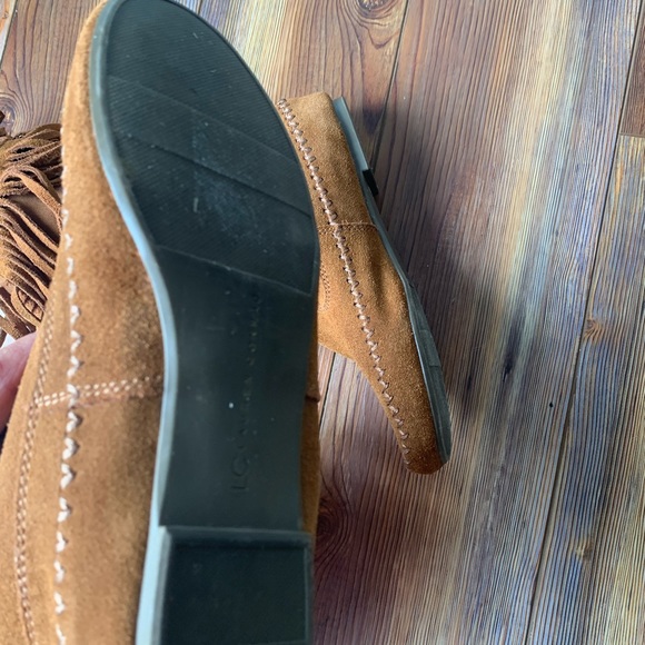 LC Lauren Conrad chestnut brown fringe Moccasin midcalf flat boots - Picture 7 of 7
